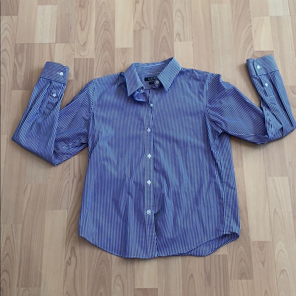 RALH LAUREN STRIPE BUTTON UP